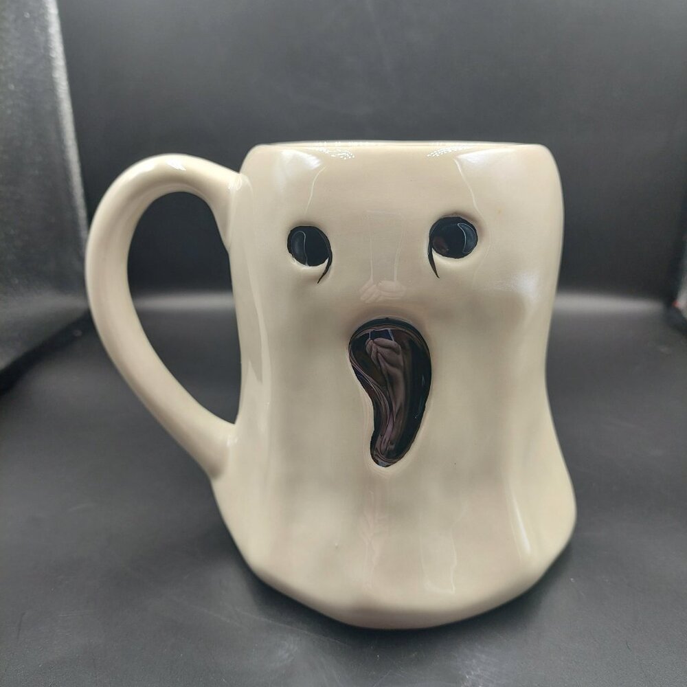 Way To Celebrate Iridescent Halloween Spooky Ghost Ceramic Coffee Tea Mug 24 oz.